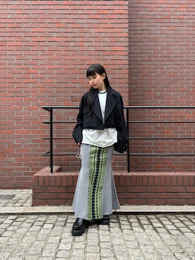 「UN3D.（アンスリード）のアイテム（その他アウター）」を使った、HINATAさん（レディース・152cm）の春コーディネート