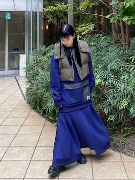 「152cm」｜「アイテム（スウェット）」を使った、HINATAさん（レディース・152cm）の秋コーディネート