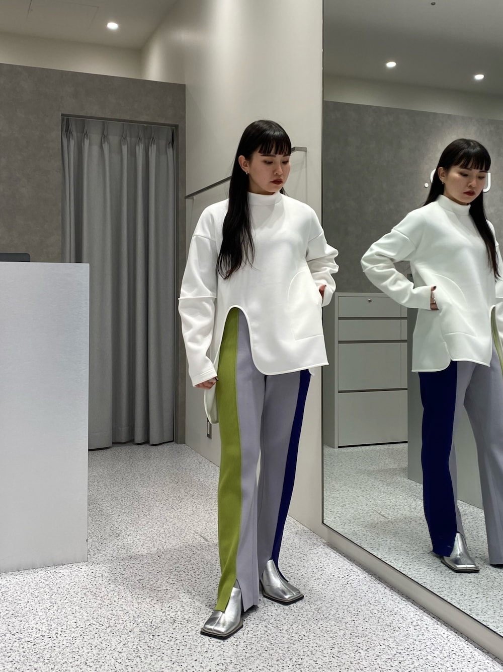 アンスリード　マルチカラー　ニット　パンツ　人気 UN3D.（アンスリード）の「MULTICOLOR KNIT PT / マルチカラー