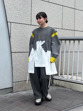 「アイテム（ローファー、グレー系）」を使った、HINATAさん（レディース・152cm）の秋コーディネート