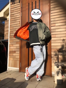 「BEAMS（ビームス）のアイテム（MA-1）」を使った、ma-kunさん（メンズ・170cm）の秋コーディネート