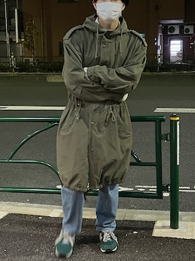 「春服デビュー宣言」｜「アイテム（モッズコート）」を使った、なつ🐶さん（メンズ・169cm）の春コーディネート