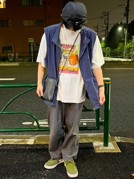 スニーカー グリーン系 を使った 古着コーデ のメンズ人気ファッションコーディネート Wear