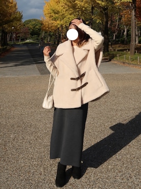 「アイテム（ポンチョ）」を使った、chnpさん（レディース・152cm）の秋コーディネート