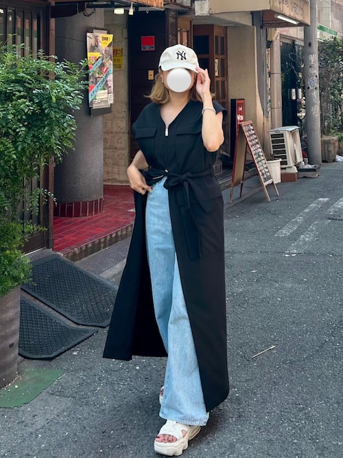 クラネ　2WAY POCKET DESIGN 　ポケット　ジップワンピース　黒 CLANE/クラネ】2WAY POCKET DESIGN ZIP ONEPIECE/2WAYポケット