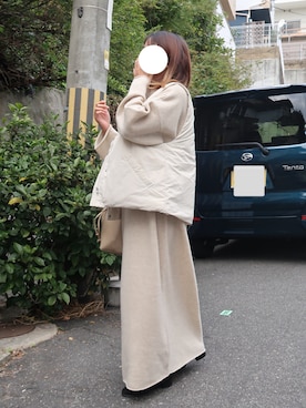 「アイテム（ワンピース/ドレス、ベージュ系）」を使った、chnpさん（レディース・152cm）の秋コーディネート