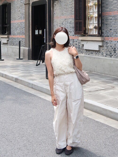 CLANE（クラネ）の「FEATHER RIBBON NOSLEEVE TOPS（その他トップス