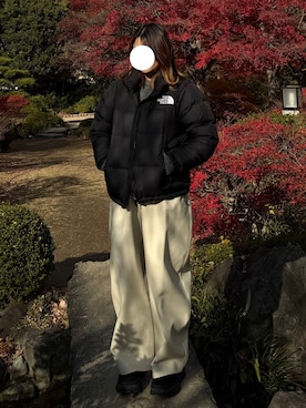 「CLANE（クラネ）のCLANE VEGAN LEATHER CURVY PANTS 17110-7262（その他パンツ）」を使った、chnpさん（レディース・152cm）の冬コーディネート