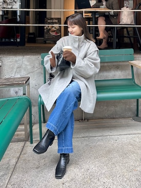 「アイテム（マフラー）」を使った、YOSHIEさん（レディース・156cm・20代）の冬コーディネート