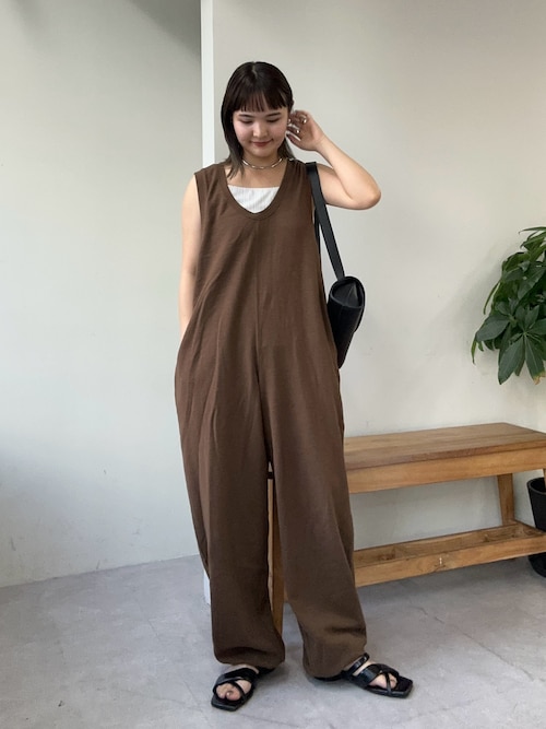 【willow】試着のみ スラブ裏毛裾ドロストオールインワン サロペット S WILLOW サロペット オーバーオール 「willow」「新色追加