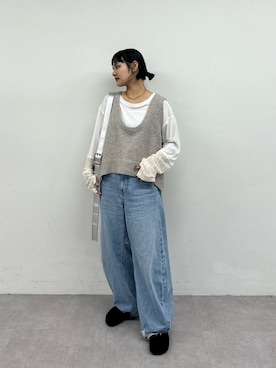 「CIAOPANIC TYPY（チャオパニックティピー）のアイテム（パンツ）」を使った、YOSHIEさん（レディース・156cm）の秋コーディネート