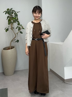 「アイテム（ワンピース）」を使った、YOSHIEさん（レディース・156cm）の秋コーディネート