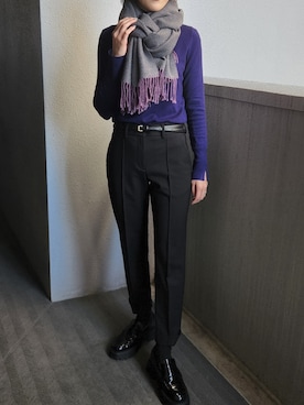 「theory（セオリー）のアイテム（パンツ）」を使った、ayamoomentさん（レディース・160cm）の秋コーディネート