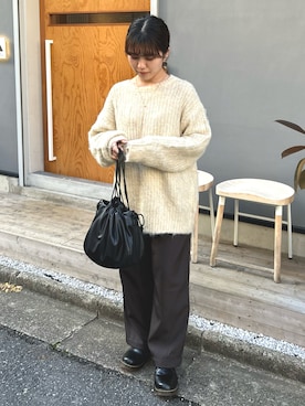 「新星WEARISTAにエントリー」｜「アイテム（アクセサリー）」を使った、rikoさん（レディース・154cm）の冬コーディネート