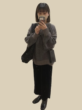 「INSIIS（インシス）のアイテム（スカート）」を使った、rikoさん（レディース・154cm）の冬コーディネート