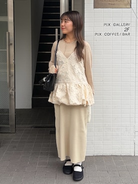 「hinari（ヒナリ）のアイテム」を使った、rikoさん（レディース・154cm）の夏コーディネート