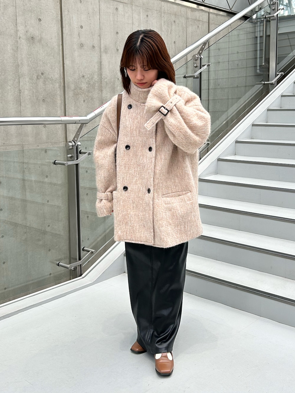 ジャケット・アウター Amiur shaggy midi outer Amiur shaggy midi outer