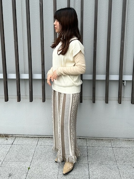 「JEANASIS（ジーナシス）のアイテム（スリッポン）」を使った、rikoさん（レディース・154cm）の春コーディネート
