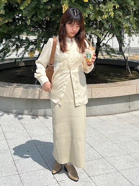 「JEANASIS（ジーナシス）のアイテム（スリッポン）」を使った、rikoさん（レディース・154cm）の春コーディネート