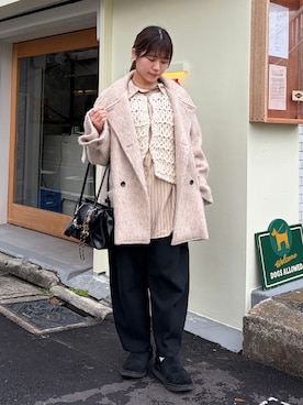 「アイテム（チャーム）」を使った、rikoさん（レディース・154cm）の冬コーディネート