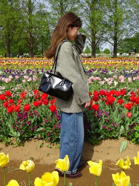 「KBF（ケイビーエフ）のアイテム（シューズ）」を使った、rikoさん（レディース・154cm）の春コーディネート