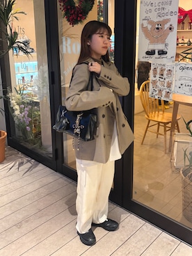 「アイテム（チャーム）」を使った、rikoさん（レディース・154cm）の秋コーディネート