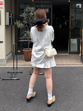 「アイテム（スリッポン）」を使った、rikoさん（レディース・154cm）の夏コーディネート