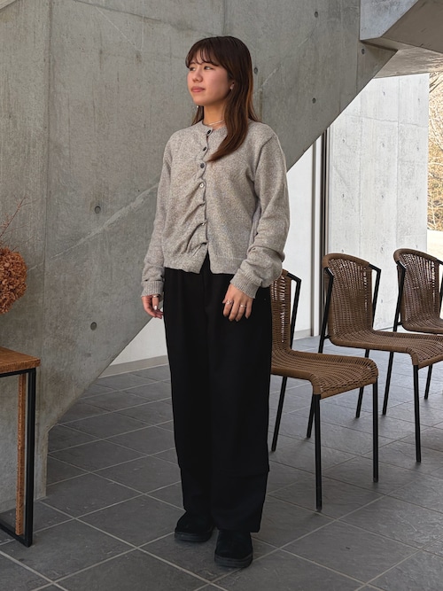 フロントギャザーニットカーディガン（Tシャツ/カットソー）｜hellam