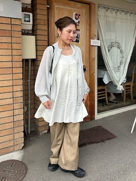「アイテム（シュシュ）」を使った、rikoさん（レディース・154cm）の秋コーディネート