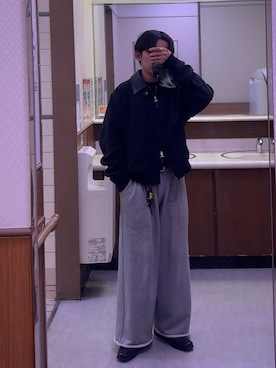 「アイテム（ブルゾン）」を使った、B/低身長コーデさん（メンズ・155cm・10代）の秋コーディネート