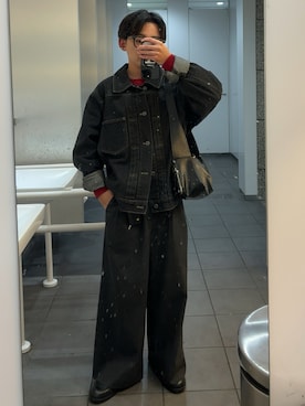 「tk.TAKEO KIKUCHI（ティーケータケオキクチ）のアイテム（バッグ）」を使った、B/低身長コーデさん（メンズ・155cm）の冬コーディネート