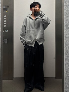 「SINSS（シンス）のアイテム（スラックス）」を使った、B/低身長コーデさん（メンズ・155cm）の春コーディネート