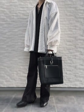 「スキッパーシャツ」｜「アイテム（その他）」を使った、KAZUMA/西一真さん（メンズ・161cm）の夏コーディネート