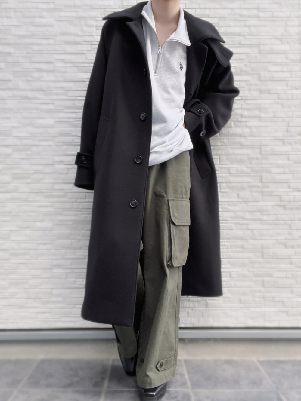 CLELTech Melton Loose Soutien Collar Coat⁄テックメルトン