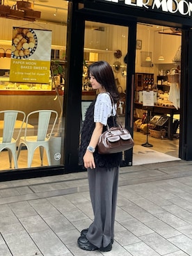 「hinari（ヒナリ）のアイテム」を使った、まゆさん（レディース・145cm）の夏コーディネート