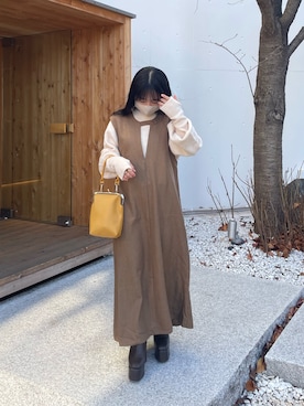 「Ambre Ciel（アンブルシエル）のアイテム」を使った、まゆさん（レディース・146cm）の冬コーディネート