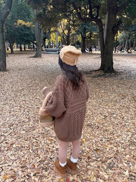 「アイテム（ニット/セーター）」を使った、まゆさん（レディース・145cm）の冬コーディネート