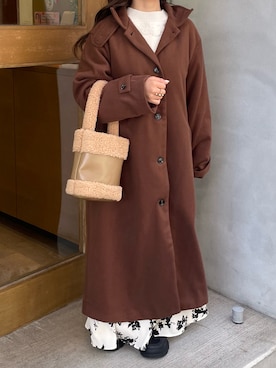 「アイテム（バッグ）」を使った、まゆさん（レディース・145cm）の秋コーディネート