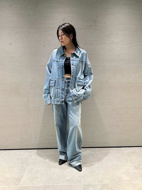 裾折り返しストレート美脚デニム（デニムパンツ）｜MIESROHE