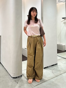 「MIESROHE（ミースロエ）のカラーパーツロングネックレス（ネックレス、ホワイト系）」を使った、MIESROHEさんの夏コーディネート