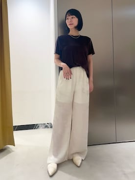 「アイテム（ブレスレット、ブラウン系）」を使った、MIESROHEさん（レディース・157cm）の夏コーディネート
