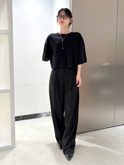 MIESROHE シアーワイドTニット ブラック シアーワイドTニット(ニット