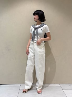 「MIESROHE（ミースロエ）のダブルビーズネックレス（ネックレス、ホワイト系）」を使った、MIESROHEさんの春コーディネート
