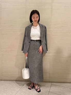 「MIESROHE（ミースロエ）のからみ織り2WAYジャケット（テーラードジャケット、その他）」を使った、MIESROHEさんの春コーディネート