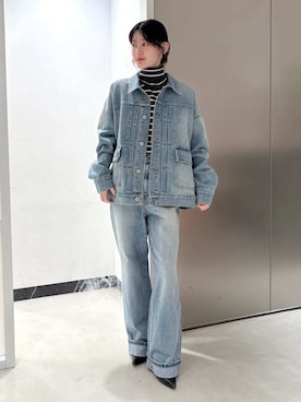 「アイテム（デニムジャケット）」を使った、MIESROHEさん（レディース・155cm）の夏コーディネート