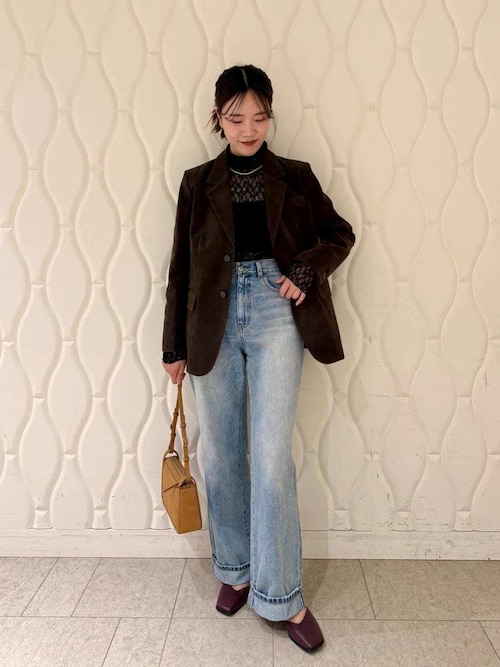 裾折り返しストレート美脚デニム（デニムパンツ）｜MIESROHE