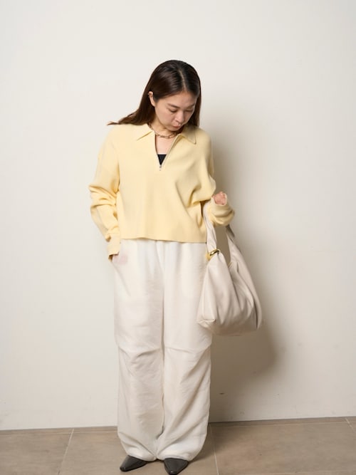 ニット セーター ハーフＺＩＰ衿　ワッフルＮＴ レディース MIESROHE ニット セーター ハーフZIP衿 ワッフルNT