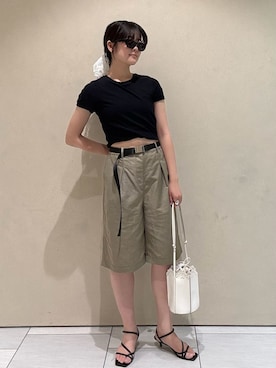 「MIESROHE（ミースロエ）のカットワークバッグ（Tote、ホワイト系）」を使った、MIESROHEさんの夏コーディネート
