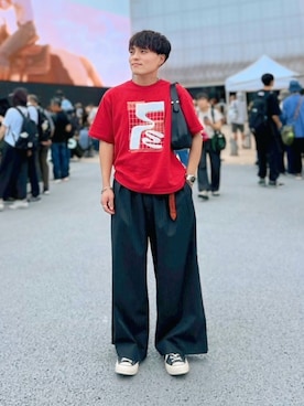 「アイテム（デジタル腕時計）」を使った、休日パパコーデ | ゆうきさん（メンズ・160cm）の秋コーディネート