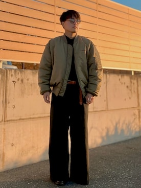 「アイテム（デジタル腕時計）」を使った、休日パパコーデ | ゆうきさん（メンズ・160cm）の冬コーディネート